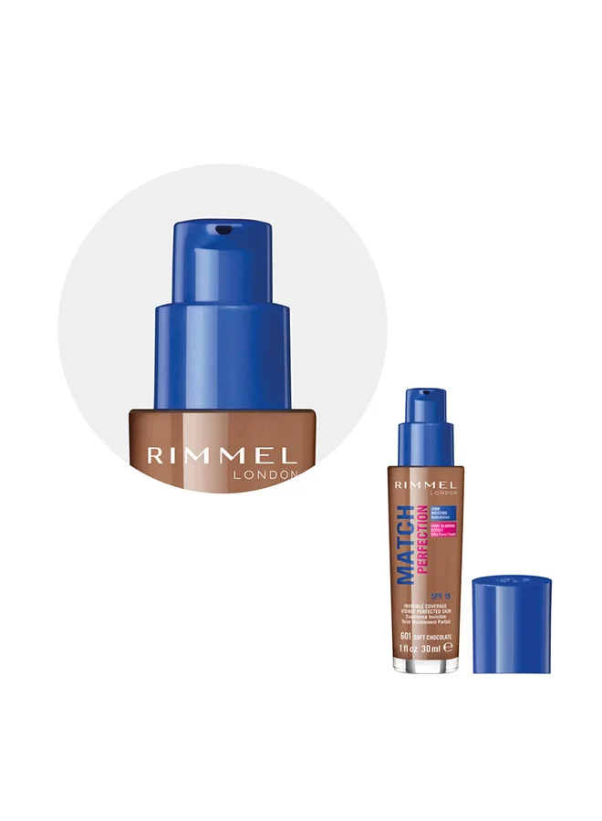 RIMMEL LONDON Match Perfection Foundation Soft Chocolate 601