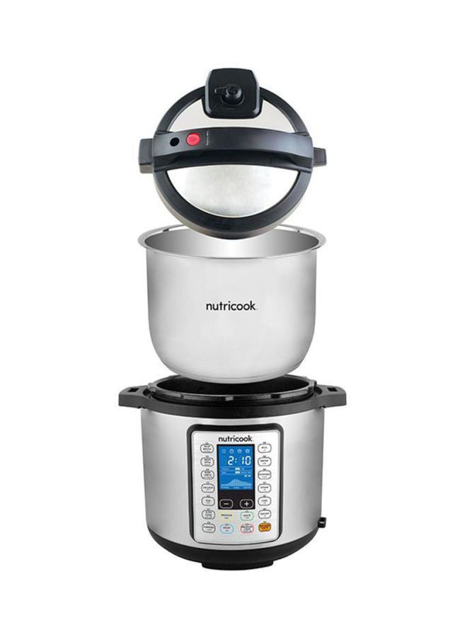 nutricook - 10-In-1 Smart Pot Prime Multi Use Electric Pressure Cooker 6 L 1000 W NC-SPPR6 Silver/Black - Image 1