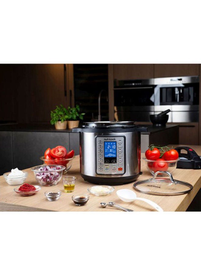 nutricook - 10-In-1 Smart Pot Prime Multi Use Electric Pressure Cooker 6 L 1000 W NC-SPPR6 Silver/Black - Image 1
