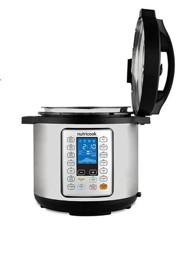 nutricook - 10-In-1 Smart Pot Prime Multi Use Electric Pressure Cooker 6 L 1000 W NC-SPPR6 Silver/Black - Image 1