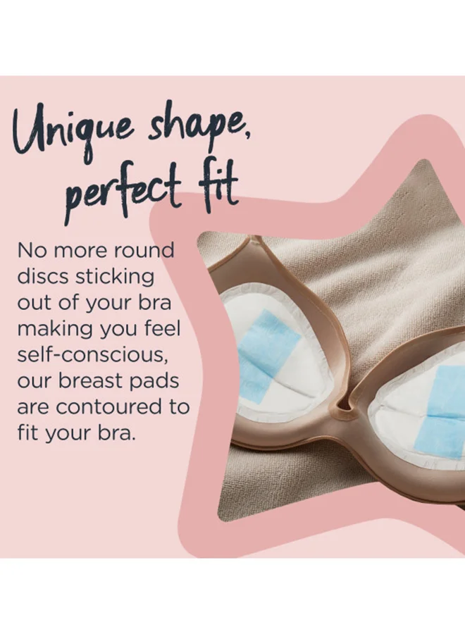 tommee tippee Made for Me Daily Disposable Breast Pads, Soft, Absorbent and Leak-Free, Contoured Shape, Adhesive Patch, Large, Pack of 40