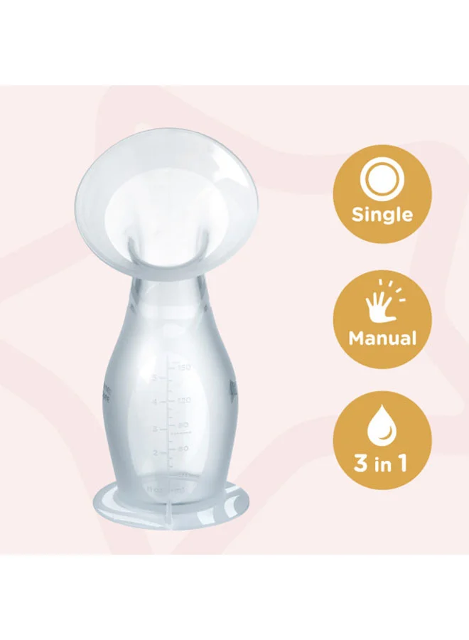 tommee tippee MadeFor Me Manual Silicone Breast Pump And Let-Down Catcher With Steriliser Bag