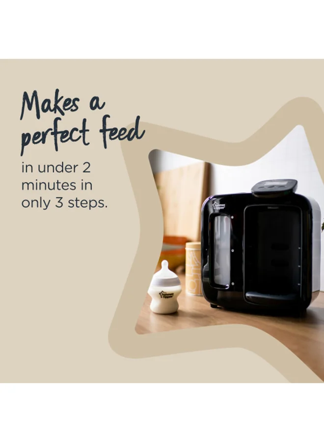 تومي تيبي optimal Prep Day and Night Machine Instant and Fast Baby Bottle Maker with Antibacterial Filter, Digital Display and Sleep-Friendly Features, Black