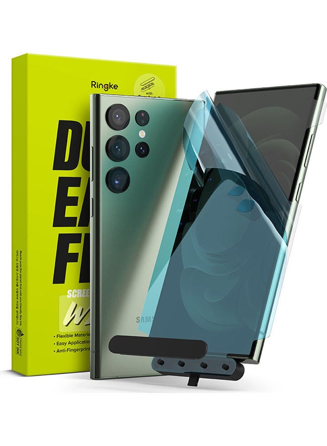 Ringke Dual Easy Wing Full Coverage (Pack of 2) Designed for Galaxy S23 Ultra Screen Protector Dual Easy Film Case Friendly Protective Film Screen Guard - Clear - Image 1
