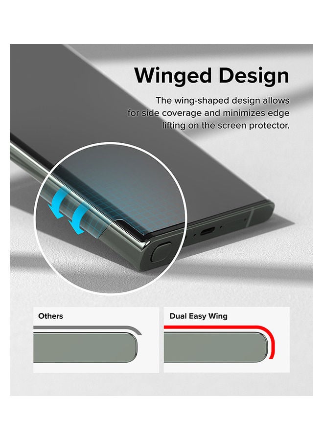 Ringke Dual Easy Wing Full Coverage (Pack of 2) Designed for Galaxy S23 Ultra Screen Protector Dual Easy Film Case Friendly Protective Film Screen Guard - Clear - Image 5