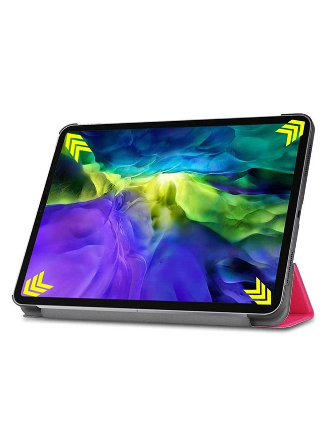 مارجون غطاء حماية ذكي مصنوع من الجلد ومزود بحامل قابل للطي لتابلت آي باد برو مقاس 12.9 بوصة (إصدار 2020) من الجيل الرابع وردي فاقع - Image 4