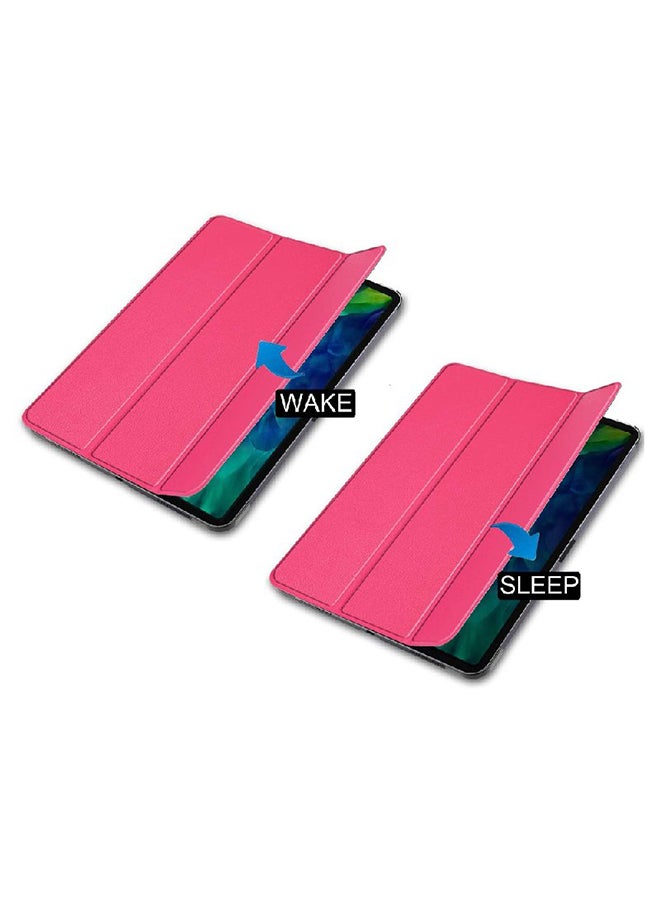 مارجون غطاء حماية ذكي مصنوع من الجلد ومزود بحامل قابل للطي لتابلت آي باد برو مقاس 12.9 بوصة (إصدار 2020) من الجيل الرابع وردي فاقع - Image 3