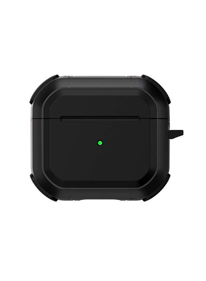 MARGOUN - AirPods Pro 2 Case Shockproof Armor Rugged Cover with Keychain Carabiner Compatible with Apple AirPods Pro 2nd Generation 2022 Case Black - Image 1