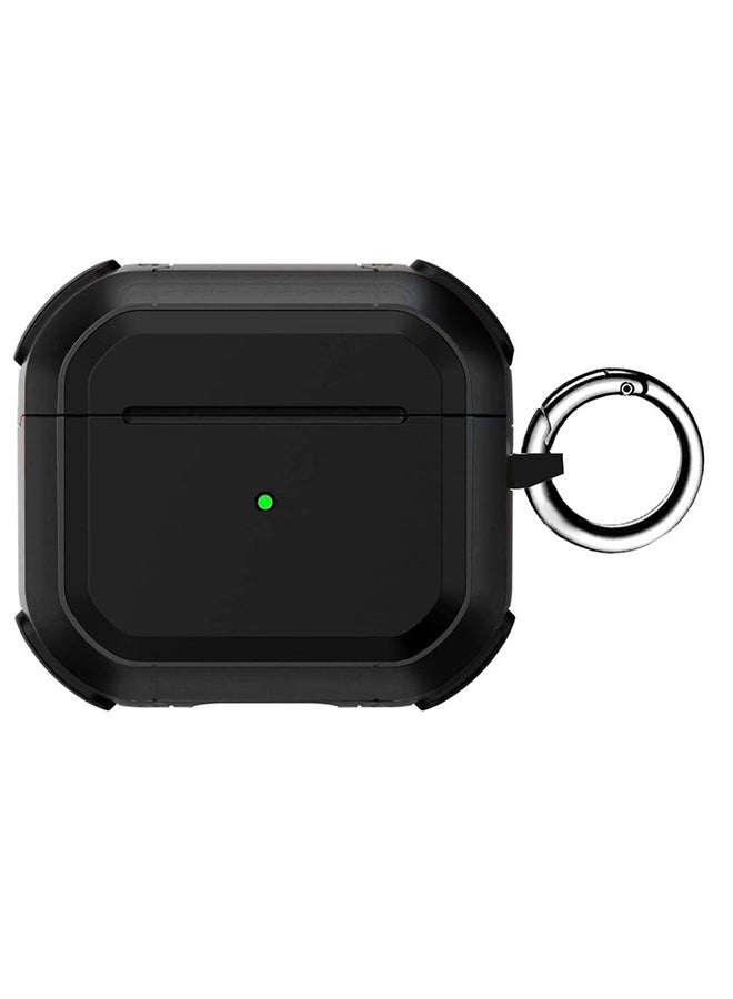 MARGOUN - AirPods Pro 2 Case Shockproof Armor Rugged Cover with Keychain Carabiner Compatible with Apple AirPods Pro 2nd Generation 2022 Case Black - Image 1