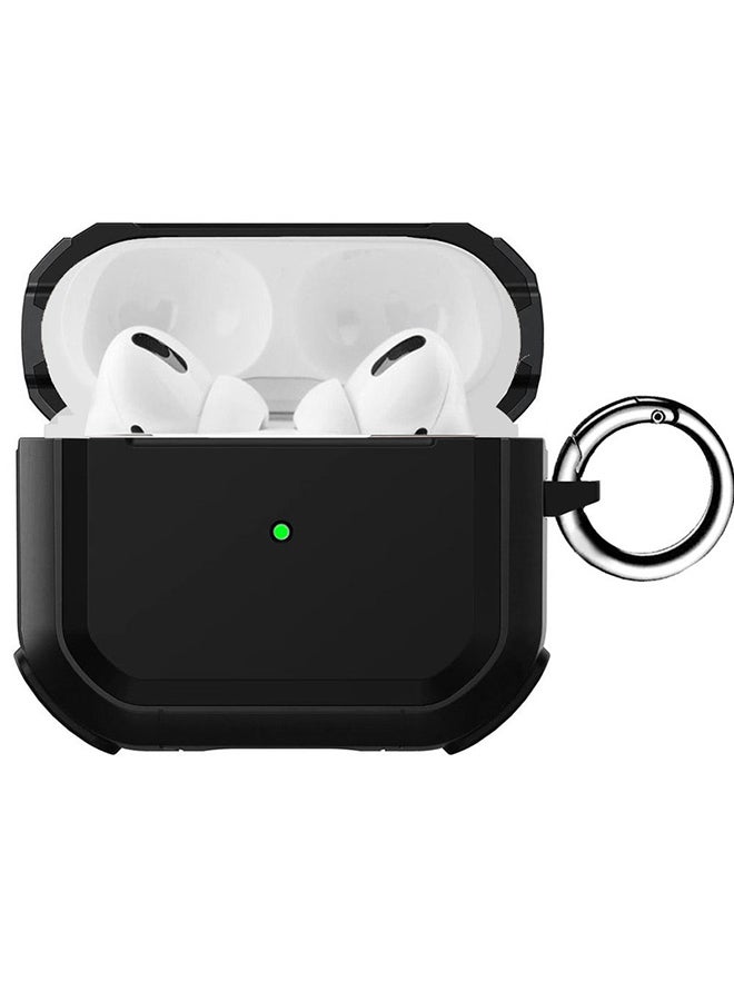 MARGOUN - AirPods Pro 2 Case Shockproof Armor Rugged Cover with Keychain Carabiner Compatible with Apple AirPods Pro 2nd Generation 2022 Case Black - Image 1