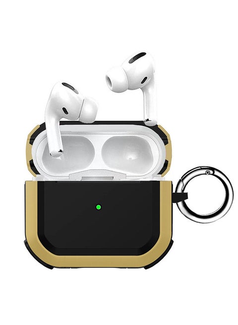 AirPods Pro 2 Case Shockproof Armor Rugged Cover with Keychain Carabiner Compatible with Apple AirPods Pro 2nd Generation 2022 Case Gold