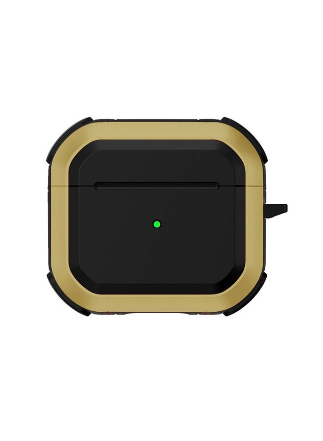 AirPods Pro 2 Case Shockproof Armor Rugged Cover with Keychain Carabiner Compatible with Apple AirPods Pro 2nd Generation 2022 Case Gold