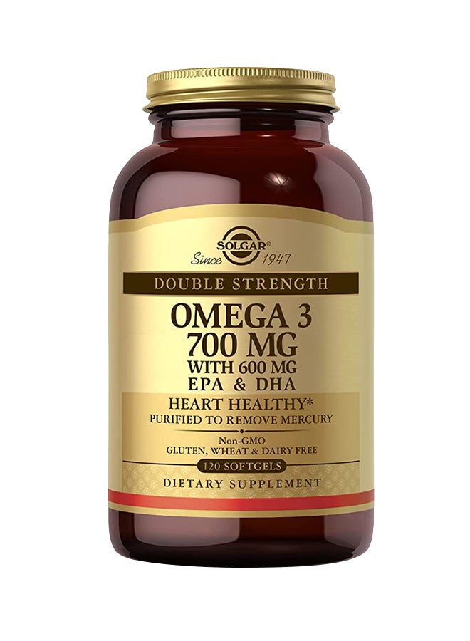 سولجر مكمل غذائي أوميجا 3 مزدوجة الفاعلية بتركيز 700 مجم - 120 كبسولة هلامية