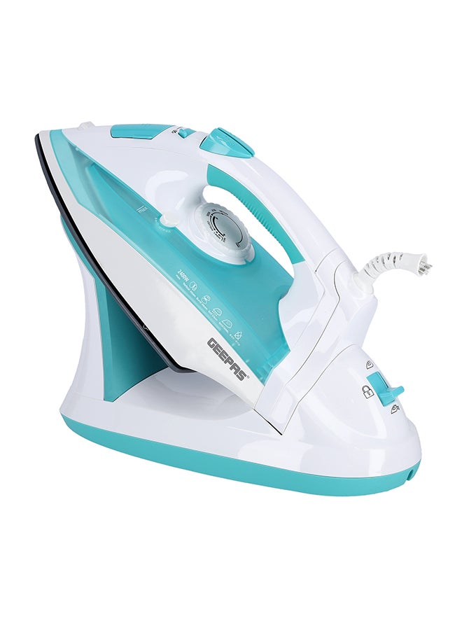 Wet and Dry Steam Iron Box with Ceramic Soleplate and Self Cleaning Function Handy Design with Anti drip Function Powerful Burst Steam 2400.0 W GSI24015 Green/White 