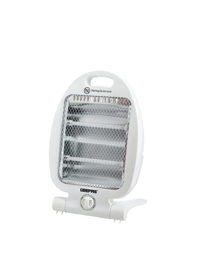 GEEPAS - Quartz Heater Adjustable Thermostat Instant Heating Automatic Tip Over Protection Light Weight With Fold Away Stand 800 W GQH28521 White - Image 1