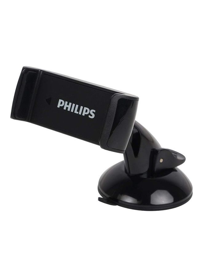 Philips DLK2411SB/97 Smart Car Phone Mount for Dashboard, 360° Rotatable Mobile Holder, ABS Material, Universal Compatibility, Secure Fit for Smartphones, GPS and Navigation Devices - Black - Image 1