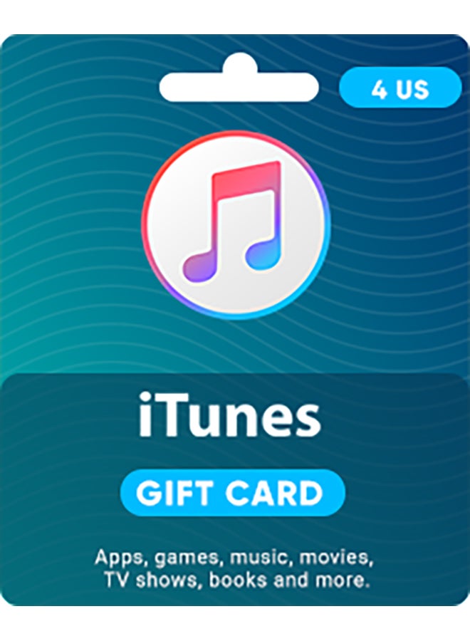 Apple iTunes 4$ -USA (Delivery via SMS/WhatsApp) 