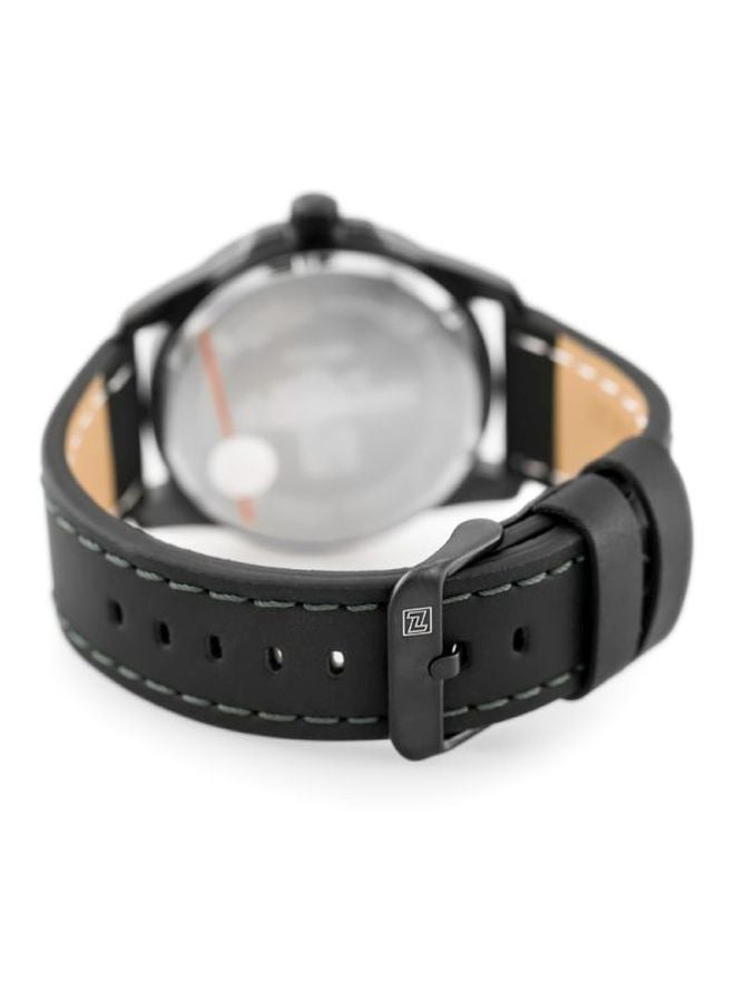NAVIFORCE - Men's Leather Strap Analog Wrist Watch NF9124 - 45 mm - Black - Image 1