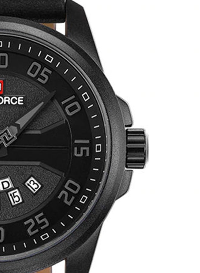 NAVIFORCE - Men's Leather Strap Analog Wrist Watch NF9124 - 45 mm - Black - Image 1