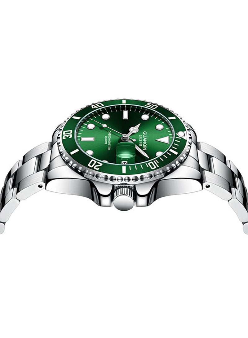 جوانكين ساعة يد بعقارب ورقمية بسوار من الستانلس ستيل طراز GS19163 للرجال - Image 2