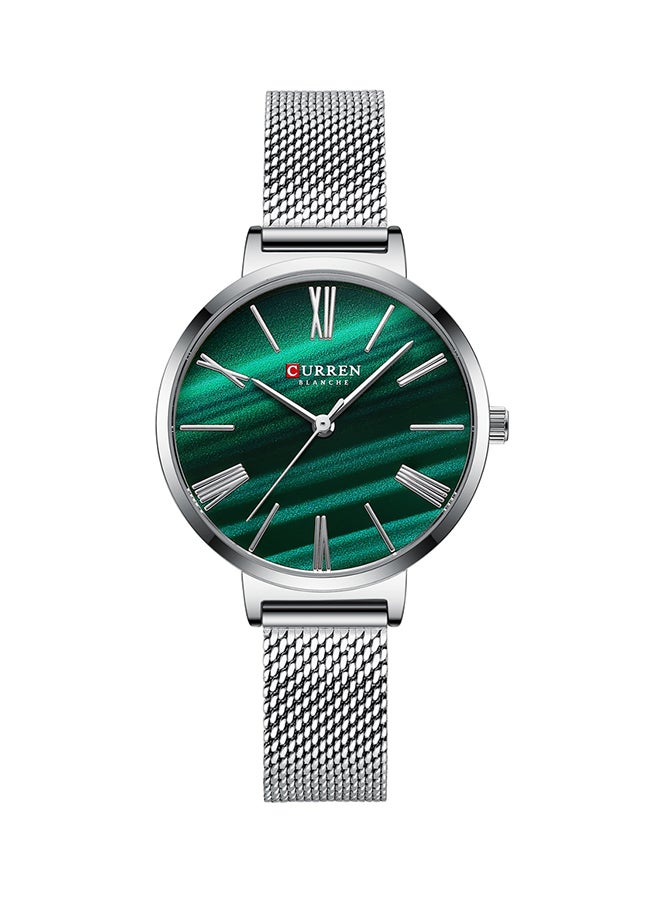 CURREN - Women's Elegant Waterproof Stainless Steel Mesh BAnd Quartz Watch 9076 - 32 mm - Silver - Image 1