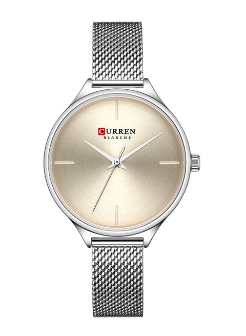 Women's Waterproof Simple Stainless Steel Mesh BAnd Quartz Watch 9062 - 32 mm - Silver