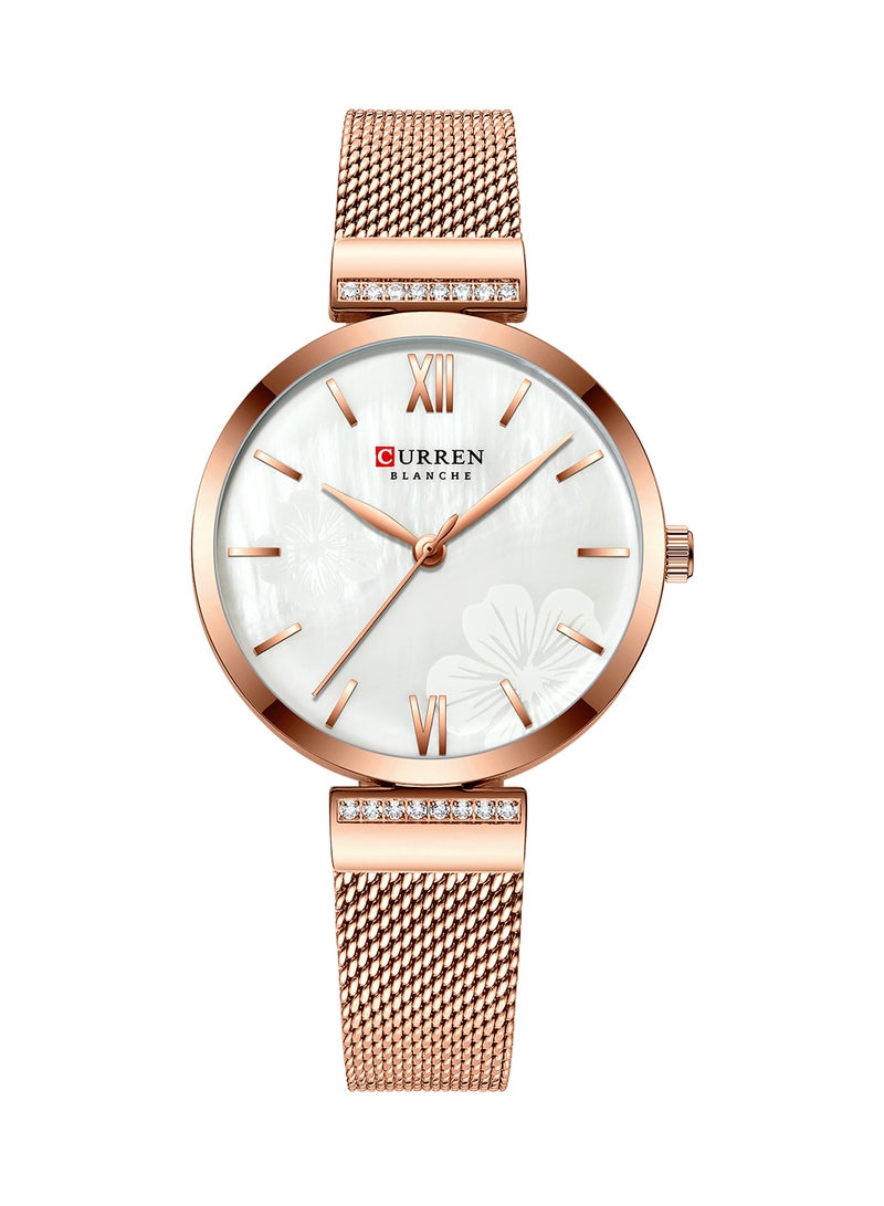 CURREN - Women's Waterproof Stainless Steel Mesh BAnd Quartz Watch 9067 - 33 mm - Rose Gold - Image 1