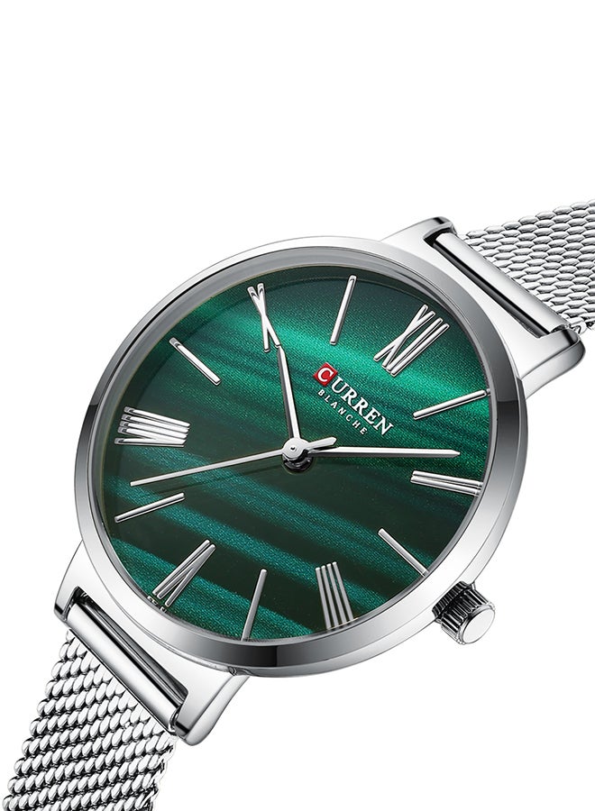 CURREN - Women's Elegant Waterproof Stainless Steel Mesh BAnd Quartz Watch 9076 - 32 mm - Silver - Image 1