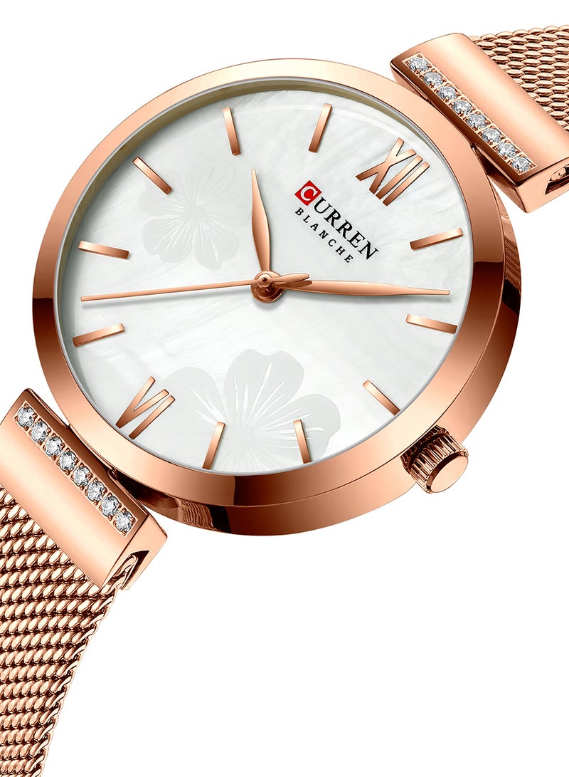 CURREN - Women's Waterproof Stainless Steel Mesh BAnd Quartz Watch 9067 - 33 mm - Rose Gold - Image 1