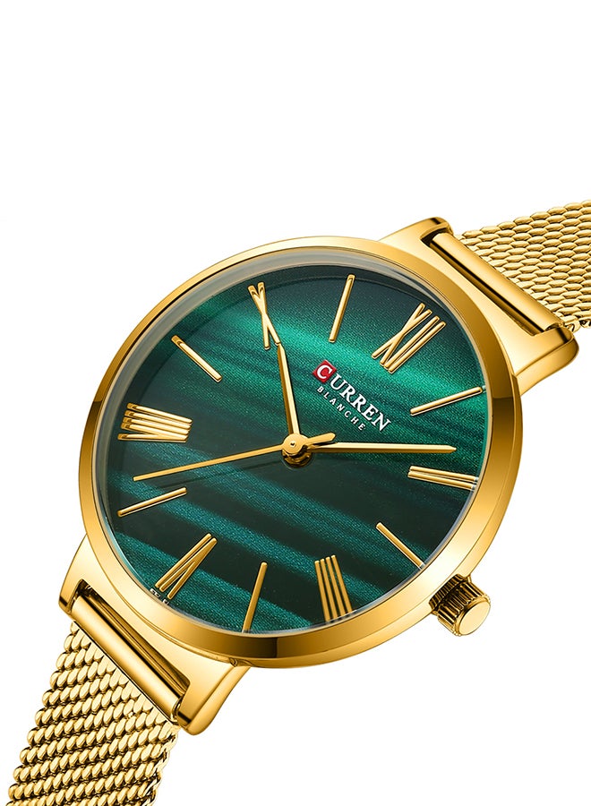CURREN - Women's Elegant Waterproof Stainless Steel Mesh BAnd Quartz Watch 9076 - 32 mm - Gold - Image 1