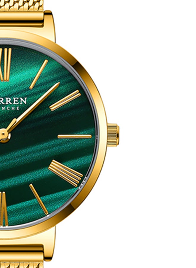 CURREN - Women's Elegant Waterproof Stainless Steel Mesh BAnd Quartz Watch 9076 - 32 mm - Gold - Image 1