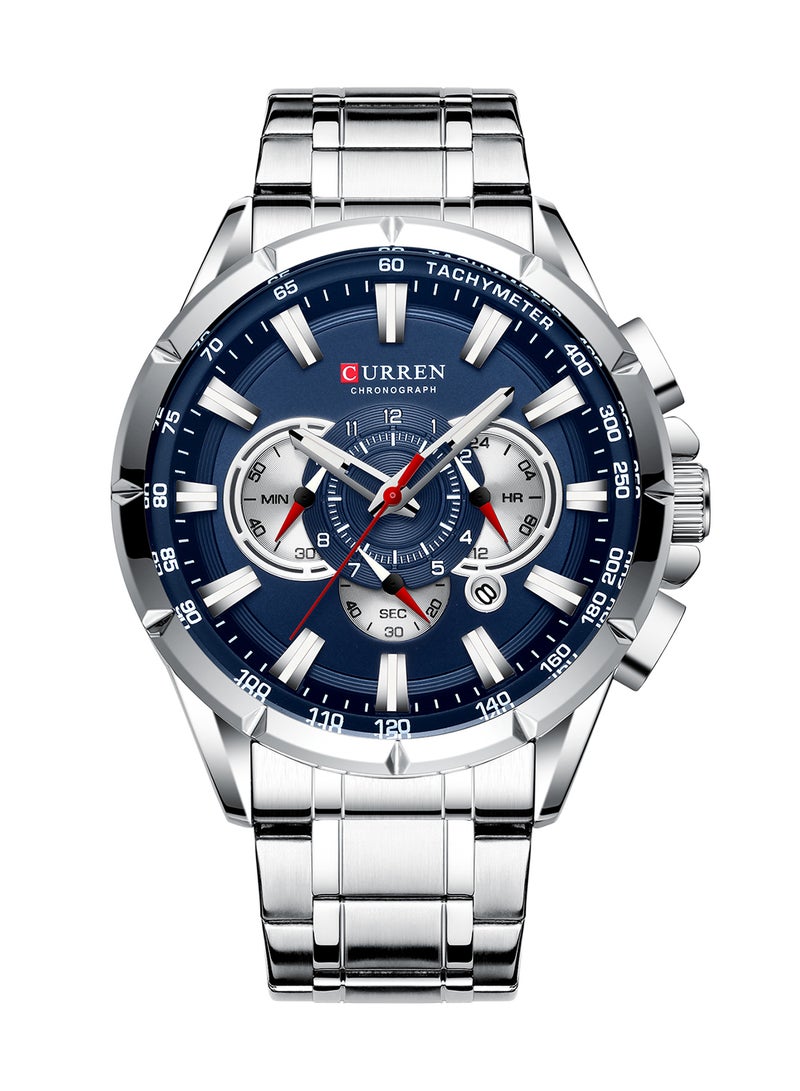 كارين ساعة كوارتز كرونوغراف مضادة للماء بسوار من الاستانلس ستيل طراز 8363 للرجال - Image 1