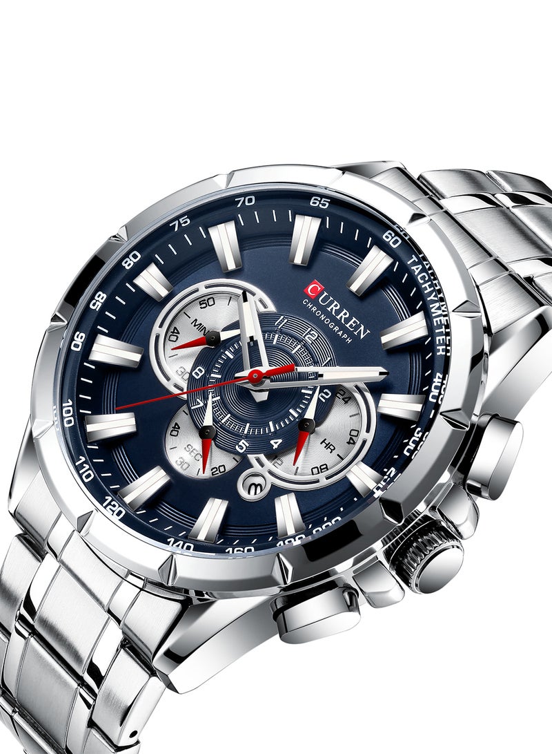 كارين ساعة كوارتز كرونوغراف مضادة للماء بسوار من الاستانلس ستيل طراز 8363 للرجال - Image 2