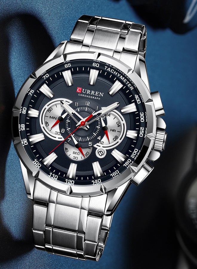 كارين ساعة كوارتز كرونوغراف مضادة للماء بسوار من الاستانلس ستيل طراز 8363 للرجال - Image 5