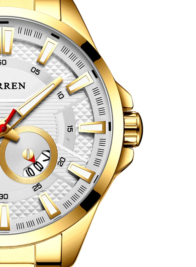 كارين ساعة كوارتز بتقويم وسوار من الفولاذ المقاوم للصدأ مقاومة للماء 8372 مقاس 46 مم - Image 5