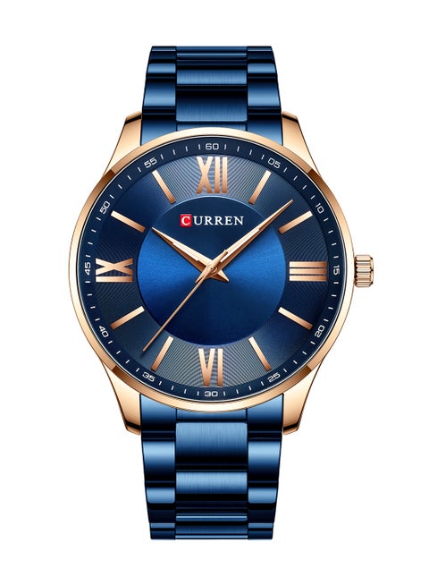 Men's Waterproof Stainless Steel BAnd Casual Quartz Watch 8383 - 44 mm - Blue