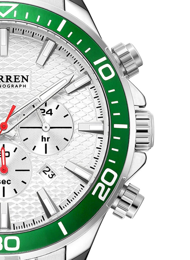 CURREN Men's Chronograph Waterproof Stainless Steel BAnd Casual Quartz Watch 8309 - 48 mm - Silver - Image 5