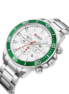 CURREN Men's Chronograph Waterproof Stainless Steel BAnd Casual Quartz Watch 8309 - 48 mm - Silver  - Image 2