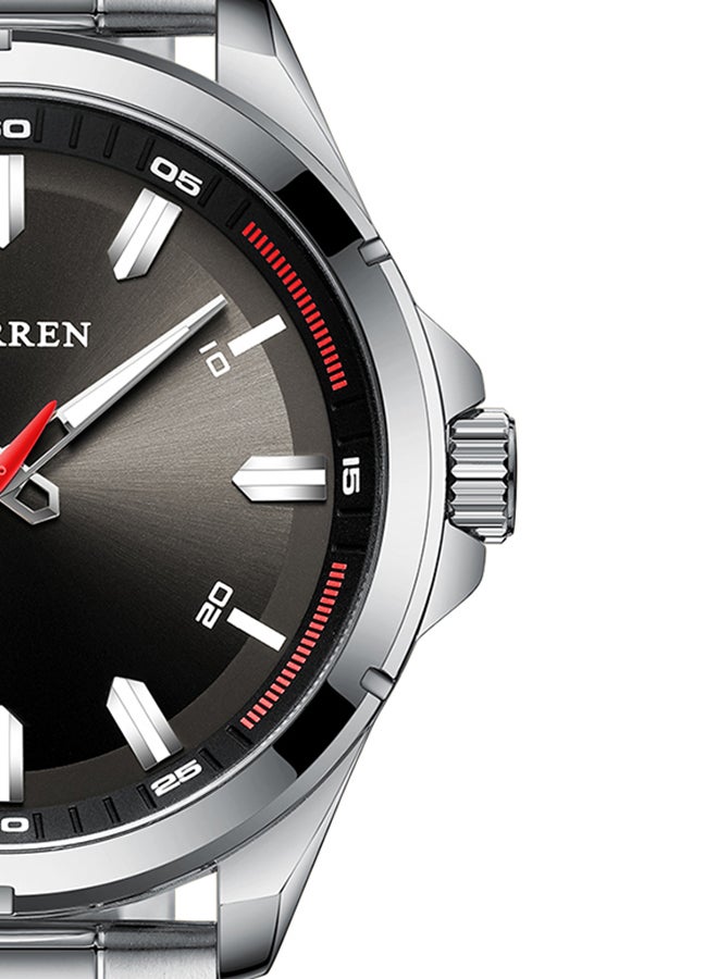 كارين ساعة يد كوارتز كاجوال بسوار من الإستانلس ستيل مقاومة للماء قياس 8320 - مقاس 46 مم - لون فضي للرجال - Image 5