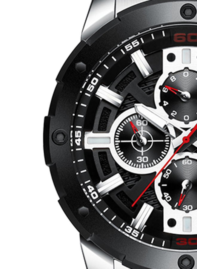 كارين ساعة يد كوارتز كاجوال كرونوغراف مقاومة للماء بسوار من الستانلس ستيل طراز 8336 - 49 مم - فضي للرجال - Image 5