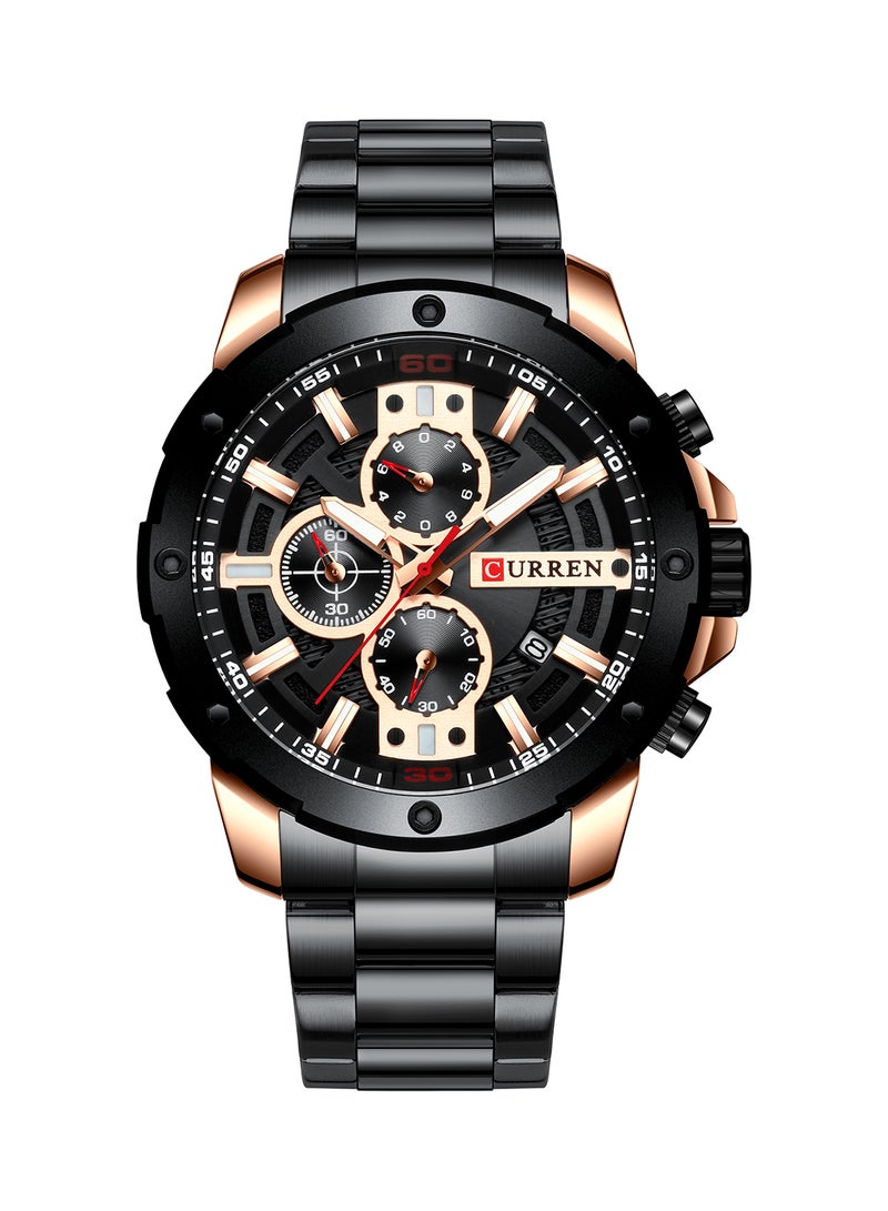 CURREN Men's Chronograph Waterproof Stainless Steel BAnd Casual Quartz Watch 8336 - 49 mm - Gold - Image 1