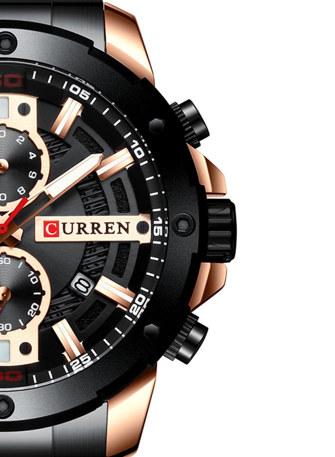 CURREN Men's Chronograph Waterproof Stainless Steel BAnd Casual Quartz Watch 8336 - 49 mm - Gold - Image 5