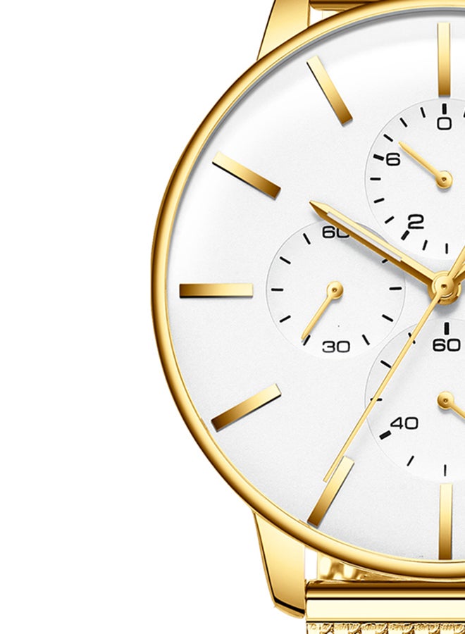 CURREN Men's Chronograph Waterproof Stainless Steel Mesh BAnd Casual Quartz Watch 8339 - 43 mm - Gold - Image 5