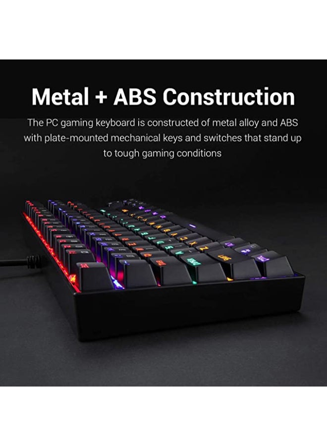 REDRAGON - K552 Rainbow Gaming Mechanical Keyboard - Outemu Red Switch - METAL ABS CONSTRUCTION - Image 1