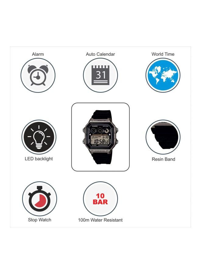 CASIO - Men's Illuminator Series Water Resistant Digital Watch AE-1300WH-8AVDF - Image 1