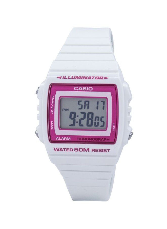 كاسيو ساعة يد رقمية بسوار من الراتينج طراز W-215H-7A2VDF - مقاس 41 مم - لون أبيض - Image 1
