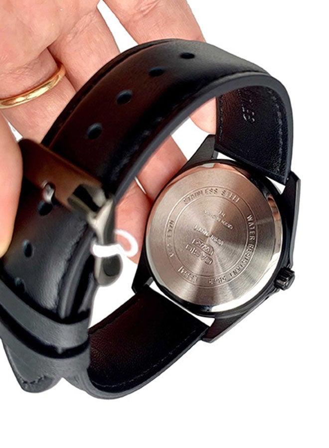 كاسيو ساعة يد كوارتز بعقارب وسوار من الجلد طراز MTP-E170BL-1BVDF لون أسود - 48 مم - أسود للرجال - Image 5