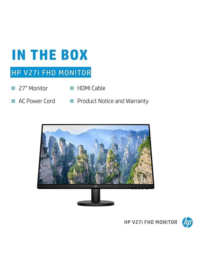 HP - 27 inch V27i G5 FHD Monitor, FHD (1920 X 1080), IPS, 5ms GtG, On-Screen Controls, AMD FreeSync, Low Blue Light Mode, Anti-Glare Black - Image 1