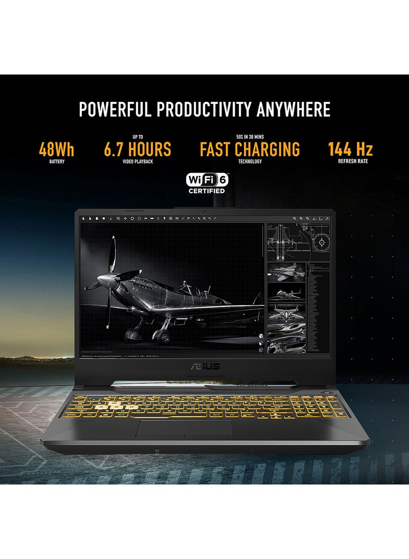 TUF Gaming F15 FX506HF-HN014W Gaming (Upgraded Version) Laptop With 15.6-Inch FHD Display, Core i5-11400H Processor / 8GB RAM / 512GB SSD / 4GB NVIDIA GeForce RTX 2050 Graphics / Win 11 Home / English/Arabic Graphite Black - v1675414046/N53380294A_6
