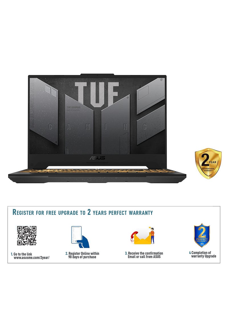 ASUS - TUF F15 FX507ZC4-HN002W Gaming (Upgraded Version) Laptop With 15.6-Inch FHD Display, Core i7-12700H Processor /16GB RAM /512GB SSD/Windows 11 Home/4GB NVIDIA GeForce RTX 3050 Graphics English/Arabic Mecha Gray - Image 1